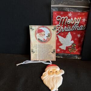 Greenbrier International Santa Clause Ornaments Ceramic 3.5” X 2.25”